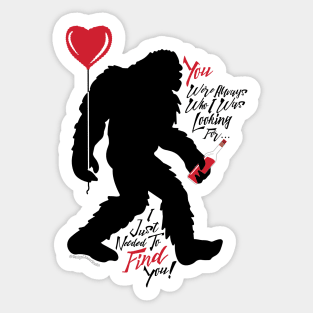 Bigfoot Valentine - Sasquatch Love Balloon Wine Sticker